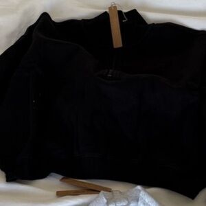 Black Quarter-Zip Sweatshirt